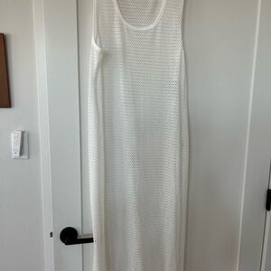 DKNY White Sleeveless Sheath Coverup